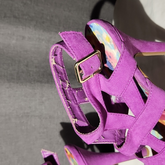 Qupud Purple platform heels size 7 - Picture 3 of 9